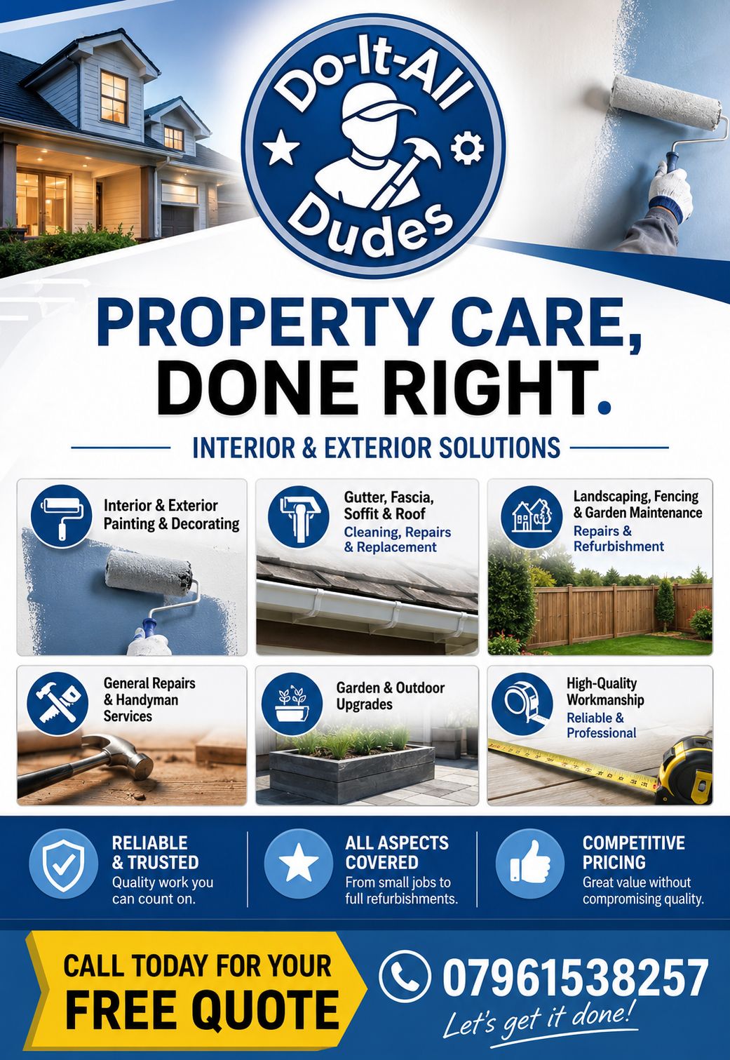 Do-It-All Dudes property care flyer